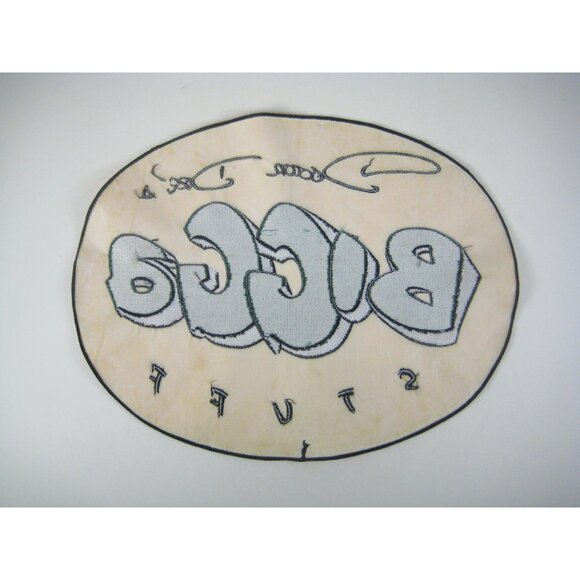 Doctor Dees Bigga Stuff Fabric Patch Oval Yellow Green Embroidered - Picture 5 of 5